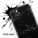 Black & Gold Marble Swirl V10  - Protective Skin Wrap & Decal – Compatible with iPhone SE to iPhone 17 Pro Max (All Models)