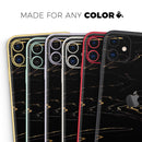 Black & Gold Marble Swirl V10  - Protective Skin Wrap & Decal – Compatible with iPhone SE to iPhone 17 Pro Max (All Models)