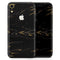 Black & Gold Marble Swirl V10 - Skin-Kit for the Apple iPhone XR, XS MAX, XS/X, 8/8+, 7/7+, 5/5S/SE (All iPhones Available)