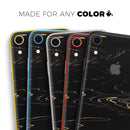 Black & Gold Marble Swirl V10 - Skin-Kit for the Apple iPhone XR, XS MAX, XS/X, 8/8+, 7/7+, 5/5S/SE (All iPhones Available)