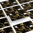 Black & Gold Marble Swirl V11 - Premium Protective Decal Skin-Kit for the Apple Credit Card