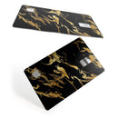 Black & Gold Marble Swirl V11 - Premium Protective Decal Skin-Kit for the Apple Credit Card