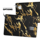 Black & Gold Marble Swirl V11 - Premium Protective Decal Skin-Kit for the Apple Credit Card