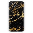 Black & Gold Marble Swirl V11  - Protective Skin Wrap & Decal – Compatible with iPhone SE to iPhone 17 Pro Max (All Models)