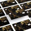 Black & Gold Marble Swirl V12 - Premium Protective Decal Skin-Kit for the Apple Credit Card