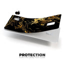 Black & Gold Marble Swirl V12 - Premium Protective Decal Skin-Kit for the Apple Credit Card