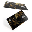 Black & Gold Marble Swirl V12 - Premium Protective Decal Skin-Kit for the Apple Credit Card