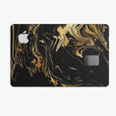 Black & Gold Marble Swirl V12 - Premium Protective Decal Skin-Kit for the Apple Credit Card