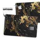 Black & Gold Marble Swirl V12 - Premium Protective Decal Skin-Kit for the Apple Credit Card