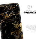 Black & Gold Marble Swirl V12  - Protective Skin Wrap & Decal – Compatible with iPhone SE to iPhone 17 Pro Max (All Models)