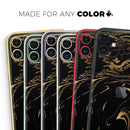 Black & Gold Marble Swirl V12  - Protective Skin Wrap & Decal – Compatible with iPhone SE to iPhone 17 Pro Max (All Models)