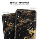 Black & Gold Marble Swirl V12 - Skin-Kit for the Apple iPhone XR, XS MAX, XS/X, 8/8+, 7/7+, 5/5S/SE (All iPhones Available)