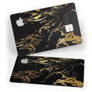Black & Gold Marble Swirl V1 - Premium Protective Decal Skin-Kit for the Apple Credit Card