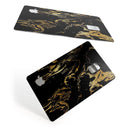 Black & Gold Marble Swirl V1 - Premium Protective Decal Skin-Kit for the Apple Credit Card