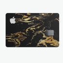 Black & Gold Marble Swirl V1 - Premium Protective Decal Skin-Kit for the Apple Credit Card