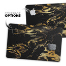 Black & Gold Marble Swirl V1 - Premium Protective Decal Skin-Kit for the Apple Credit Card