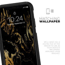 Black & Gold Marble Swirl V1 - Skin Kit for the iPhone OtterBox Cases