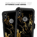 Black & Gold Marble Swirl V1 - Skin Kit for the iPhone OtterBox Cases