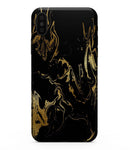 Black & Gold Marble Swirl V1 - iPhone XS MAX, XS/X, 8/8+, 7/7+, 5/5S/SE Skin-Kit (All iPhones Available)