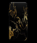 Black & Gold Marble Swirl V1 - iPhone XS MAX, XS/X, 8/8+, 7/7+, 5/5S/SE Skin-Kit (All iPhones Available)