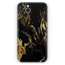 Black & Gold Marble Swirl V1  - Protective Skin Wrap & Decal – Compatible with iPhone SE to iPhone 17 Pro Max (All Models)