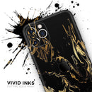 Black & Gold Marble Swirl V1  - Protective Skin Wrap & Decal – Compatible with iPhone SE to iPhone 17 Pro Max (All Models)