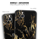 Black & Gold Marble Swirl V1  - Protective Skin Wrap & Decal – Compatible with iPhone SE to iPhone 17 Pro Max (All Models)