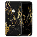 Black & Gold Marble Swirl V1 - Skin-Kit for the Apple iPhone XR, XS MAX, XS/X, 8/8+, 7/7+, 5/5S/SE (All iPhones Available)