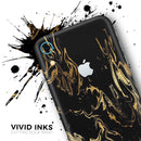 Black & Gold Marble Swirl V1 - Skin-Kit for the Apple iPhone XR, XS MAX, XS/X, 8/8+, 7/7+, 5/5S/SE (All iPhones Available)