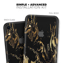 Black & Gold Marble Swirl V1 - Skin-Kit for the Apple iPhone XR, XS MAX, XS/X, 8/8+, 7/7+, 5/5S/SE (All iPhones Available)