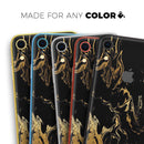 Black & Gold Marble Swirl V1 - Skin-Kit for the Apple iPhone XR, XS MAX, XS/X, 8/8+, 7/7+, 5/5S/SE (All iPhones Available)