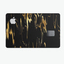 Black & Gold Marble Swirl V2 - Premium Protective Decal Skin-Kit for the Apple Credit Card