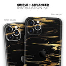 Black & Gold Marble Swirl V2  - Protective Skin Wrap & Decal – Compatible with iPhone SE to iPhone 17 Pro Max (All Models)