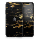 Black & Gold Marble Swirl V2  - Protective Skin Wrap & Decal – Compatible with iPhone SE to iPhone 17 Pro Max (All Models)