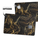Black & Gold Marble Swirl V3 - Premium Protective Decal Skin-Kit for the Apple Credit Card
