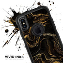 Black & Gold Marble Swirl V3 - Skin Kit for the iPhone OtterBox Cases