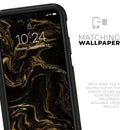 Black & Gold Marble Swirl V3 - Skin Kit for the iPhone OtterBox Cases