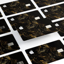 Black & Gold Marble Swirl V4 - Premium Protective Decal Skin-Kit for the Apple Credit Card