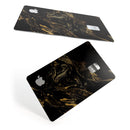 Black & Gold Marble Swirl V4 - Premium Protective Decal Skin-Kit for the Apple Credit Card