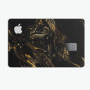 Black & Gold Marble Swirl V4 - Premium Protective Decal Skin-Kit for the Apple Credit Card