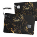 Black & Gold Marble Swirl V4 - Premium Protective Decal Skin-Kit for the Apple Credit Card