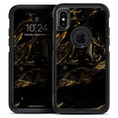 Black & Gold Marble Swirl V4 - Skin Kit for the iPhone OtterBox Cases