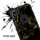 Black & Gold Marble Swirl V4 - Skin Kit for the iPhone OtterBox Cases