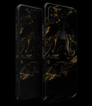 Black & Gold Marble Swirl V4 - iPhone XS MAX, XS/X, 8/8+, 7/7+, 5/5S/SE Skin-Kit (All iPhones Available)