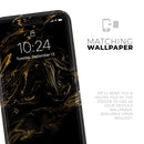 Black & Gold Marble Swirl V4  - Protective Skin Wrap & Decal – Compatible with iPhone SE to iPhone 17 Pro Max (All Models)