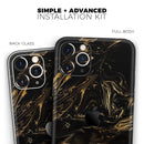 Black & Gold Marble Swirl V4  - Protective Skin Wrap & Decal – Compatible with iPhone SE to iPhone 17 Pro Max (All Models)