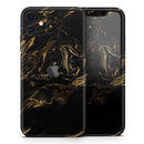 Black & Gold Marble Swirl V4  - Protective Skin Wrap & Decal – Compatible with iPhone SE to iPhone 17 Pro Max (All Models)