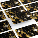 Black & Gold Marble Swirl V5 - Premium Protective Decal Skin-Kit for the Apple Credit Card