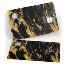 Black & Gold Marble Swirl V5 - Premium Protective Decal Skin-Kit for the Apple Credit Card