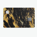 Black & Gold Marble Swirl V5 - Premium Protective Decal Skin-Kit for the Apple Credit Card